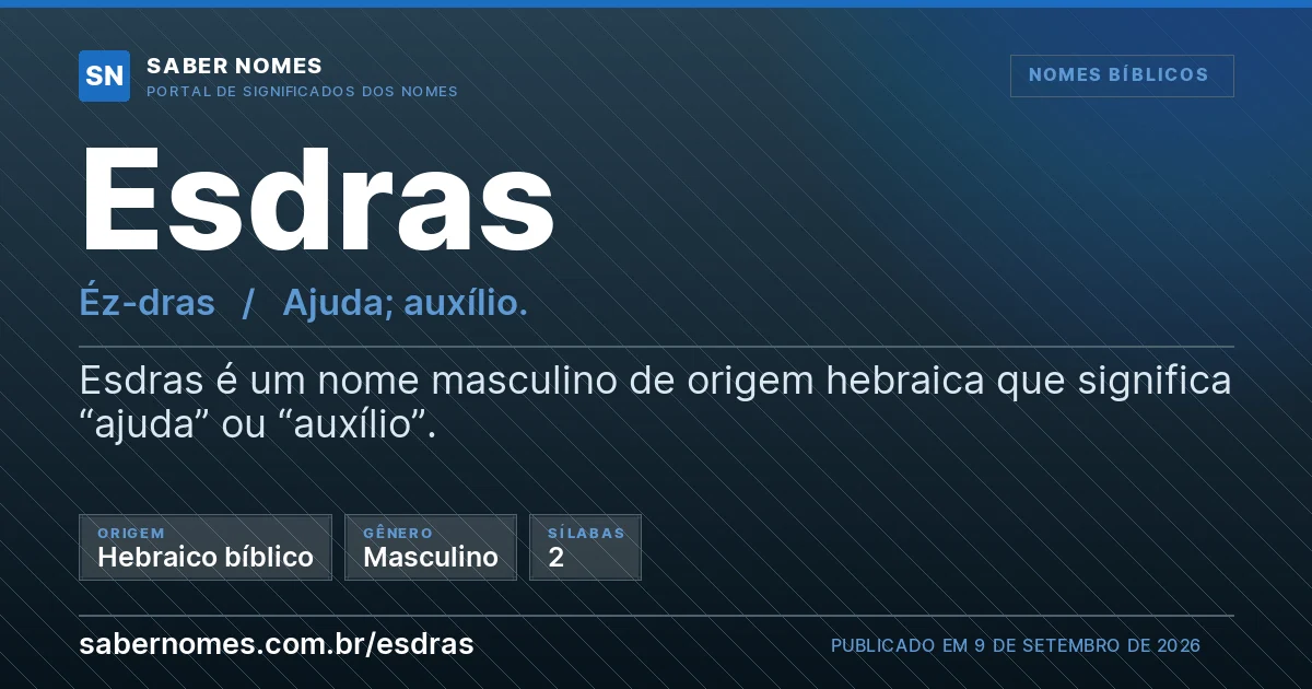 Imagem com o significado do nome Esdras