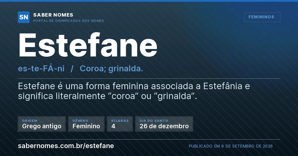 Imagem com o significado do nome Estefane