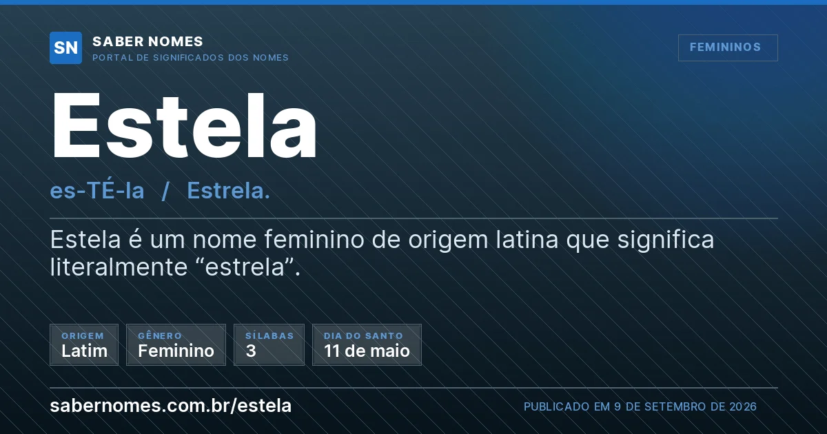 Imagem com o significado do nome Estela