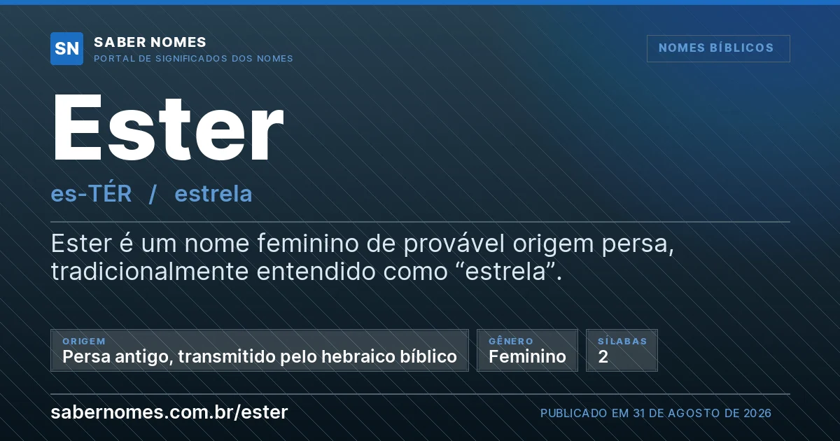 Imagem com o significado do nome Ester