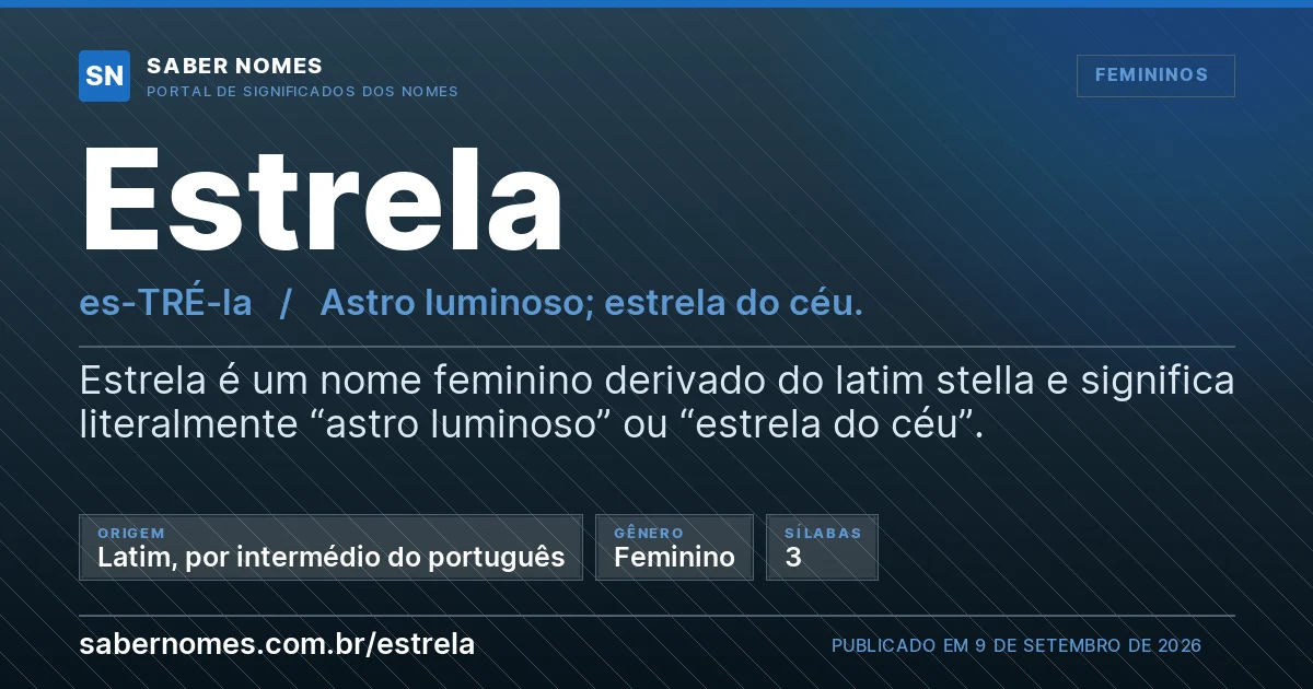 Imagem com o significado do nome Estrela