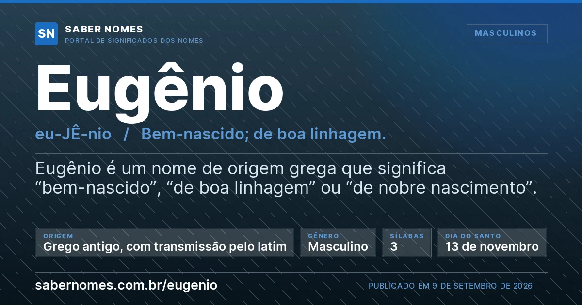 Imagem com o significado do nome Eugênio