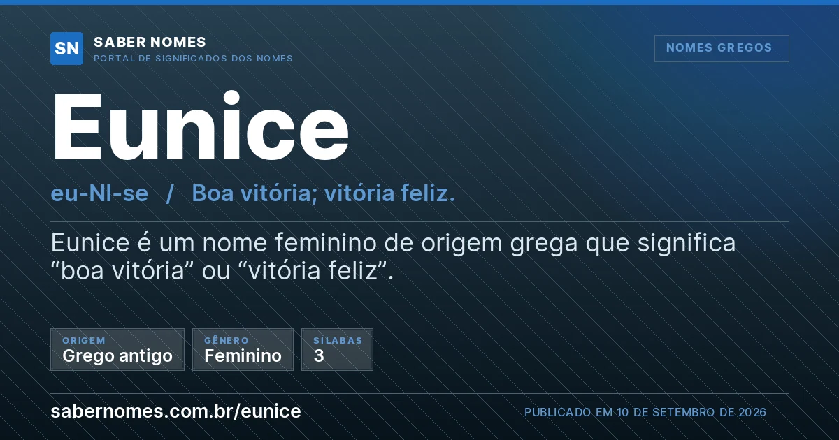 Imagem com o significado do nome Eunice