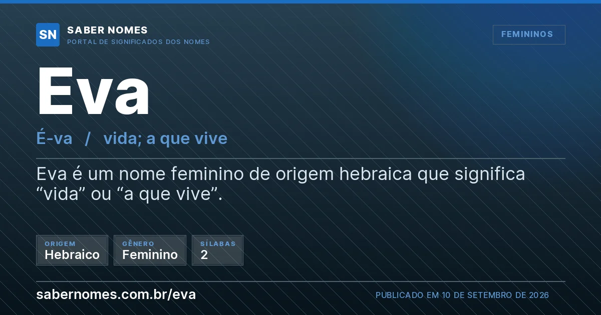 Imagem com o significado do nome Eva