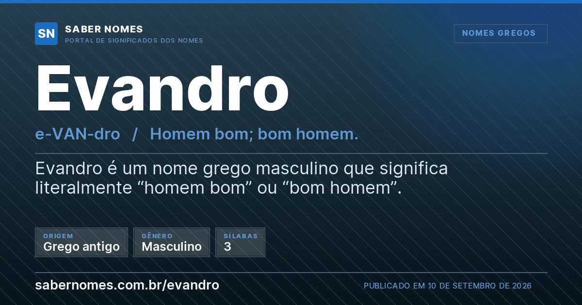 Imagem com o significado do nome Evandro
