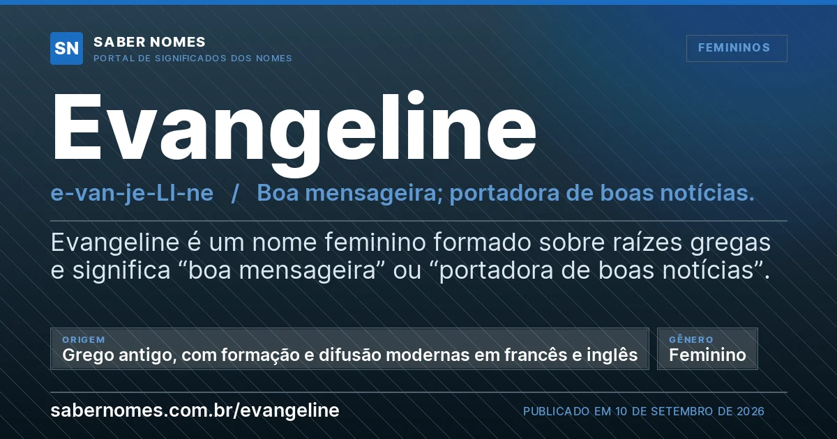 Imagem com o significado do nome Evangeline