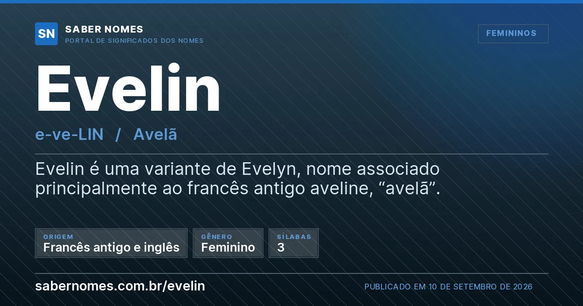 Imagem com o significado do nome Evelin