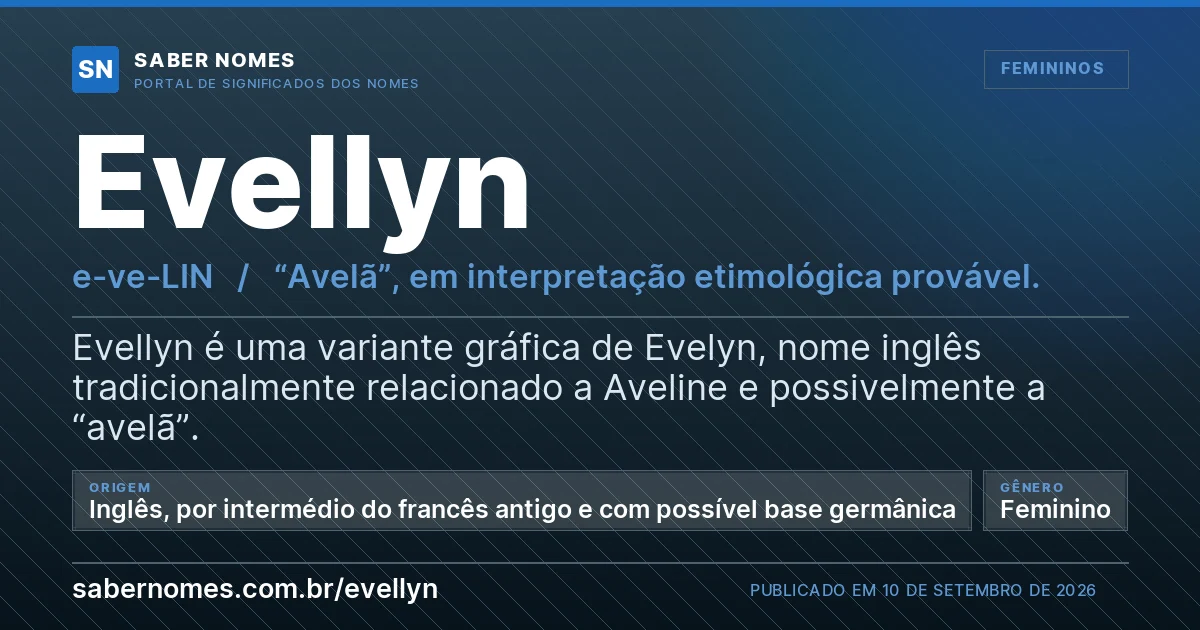 Imagem com o significado do nome Evellyn