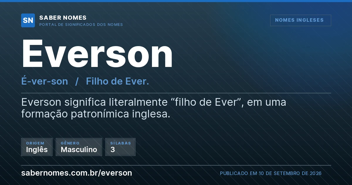 Imagem com o significado do nome Everson