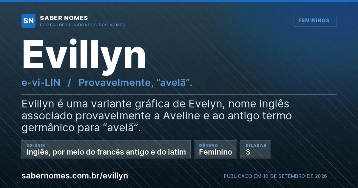 Imagem com o significado do nome Evillyn