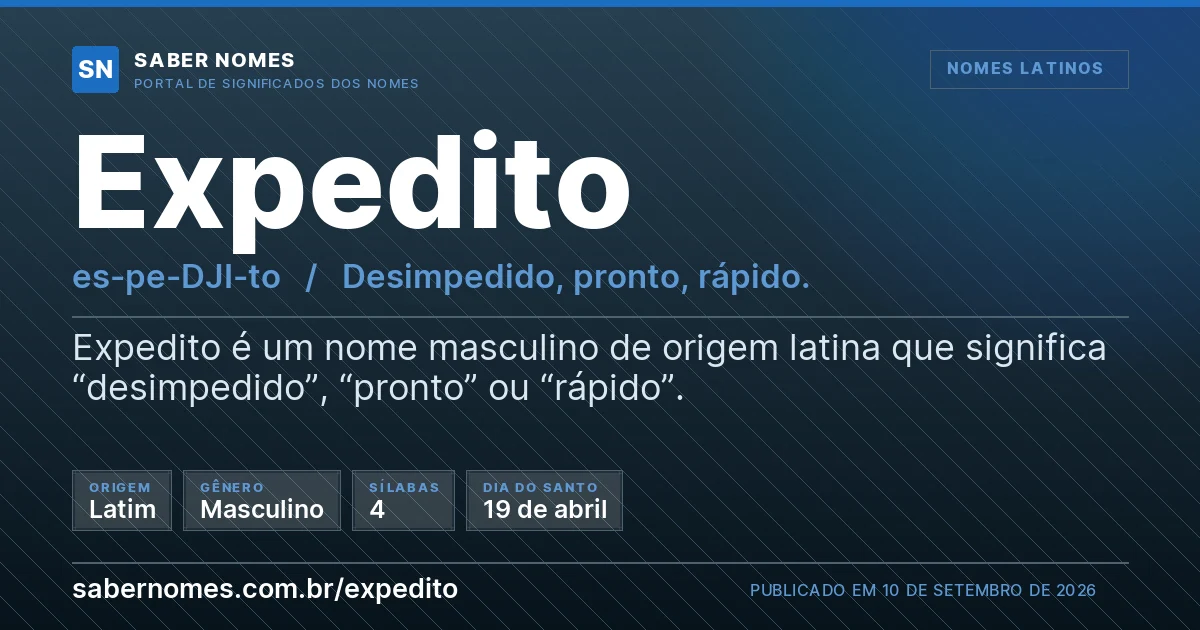 Imagem com o significado do nome Expedito
