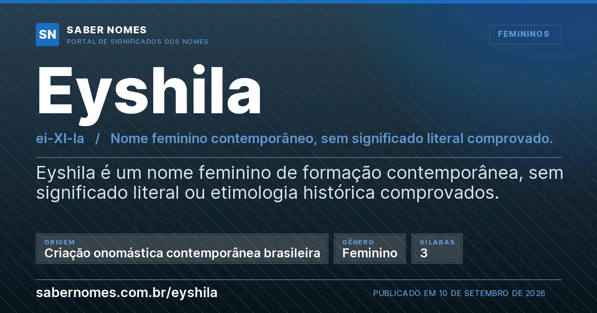 Imagem com o significado do nome Eyshila