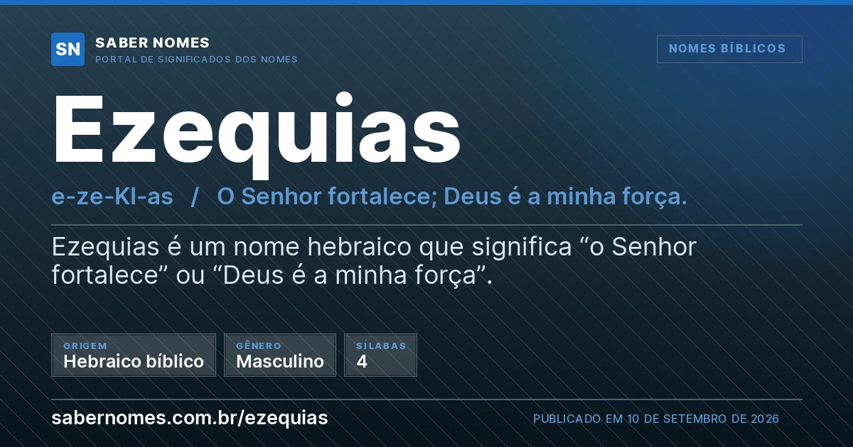 Imagem com o significado do nome Ezequias