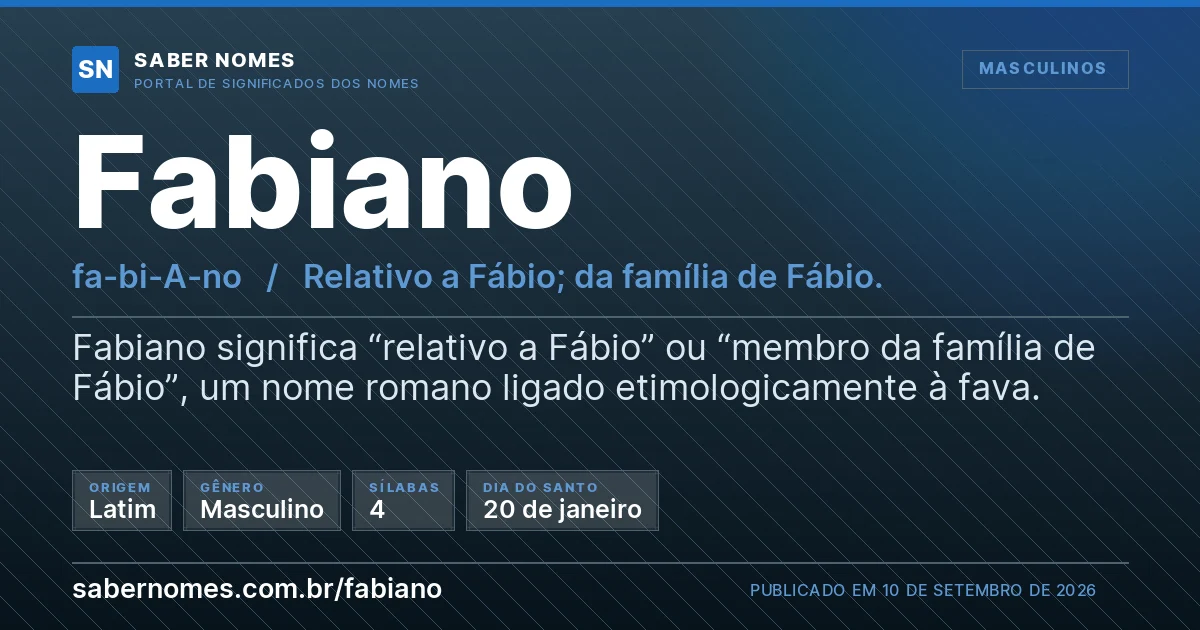 Imagem com o significado do nome Fabiano