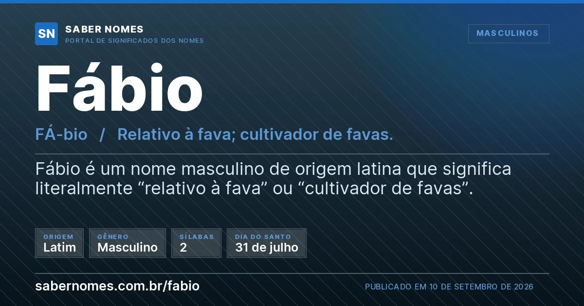 Imagem com o significado do nome Fábio