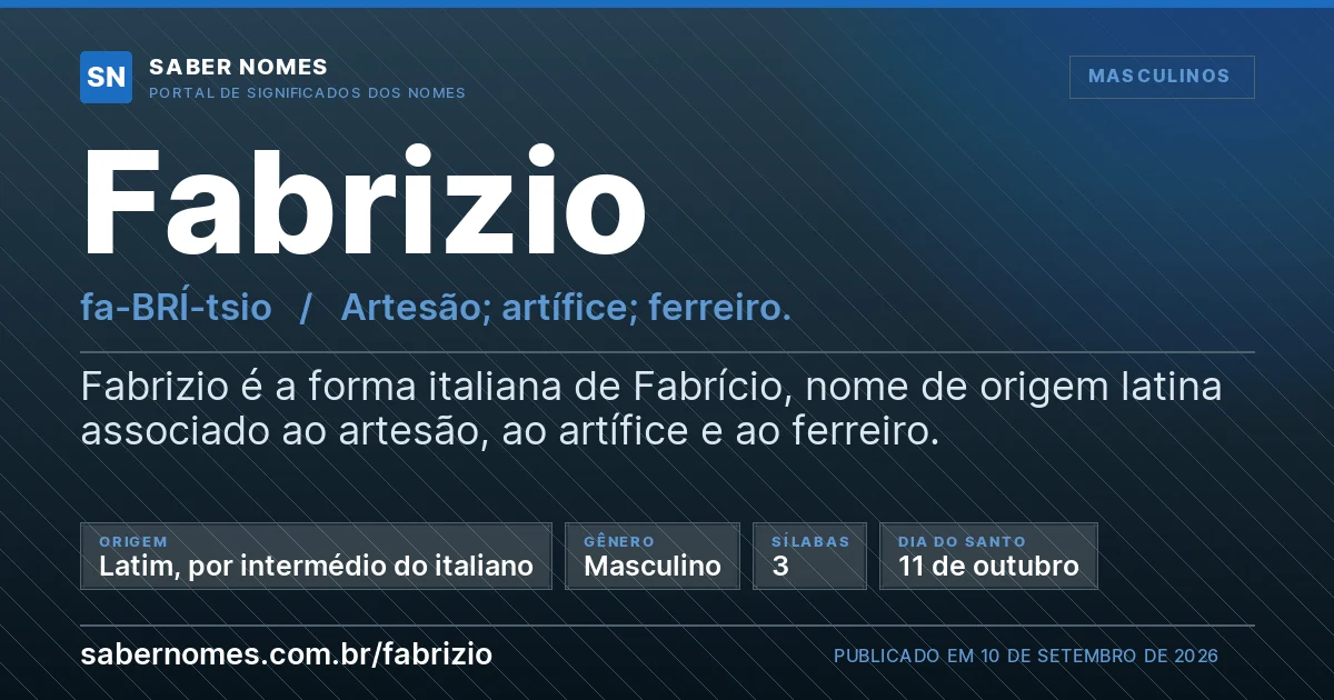 Imagem com o significado do nome Fabrizio