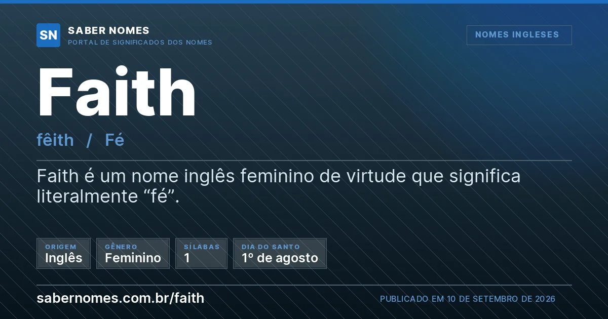 Imagem com o significado do nome Faith