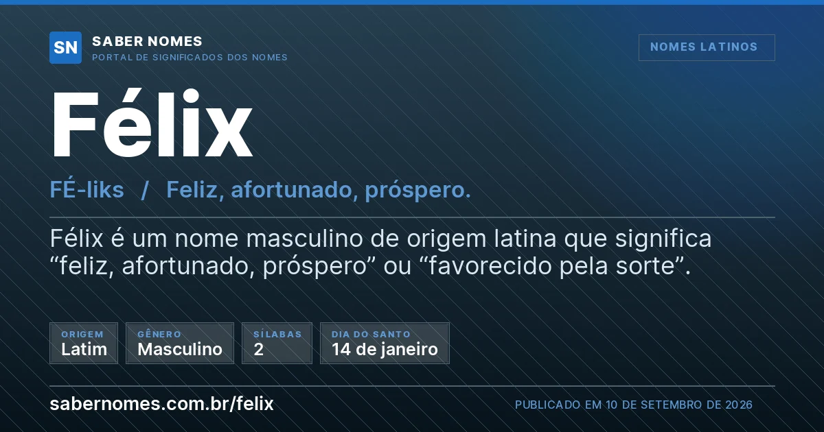 Imagem com o significado do nome Félix