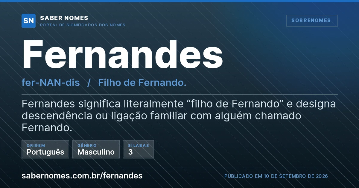 Imagem com o significado do nome Fernandes