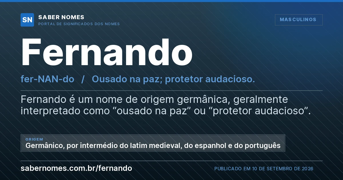 Imagem com o significado do nome Fernando