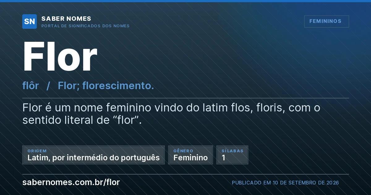 Imagem com o significado do nome Flor