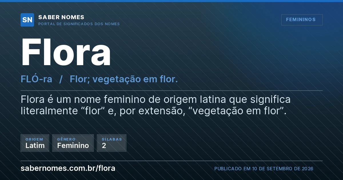 Imagem com o significado do nome Flora