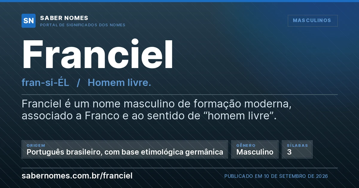 Imagem com o significado do nome Franciel