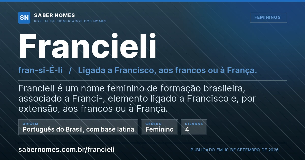 Imagem com o significado do nome Francieli