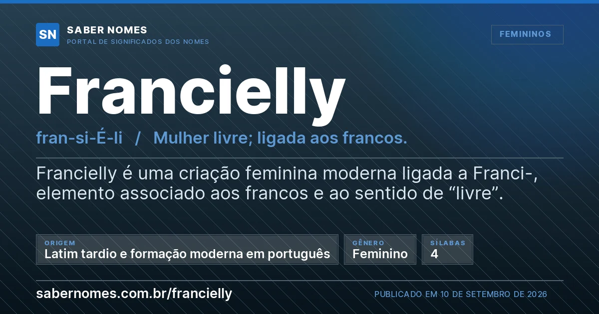 Imagem com o significado do nome Francielly