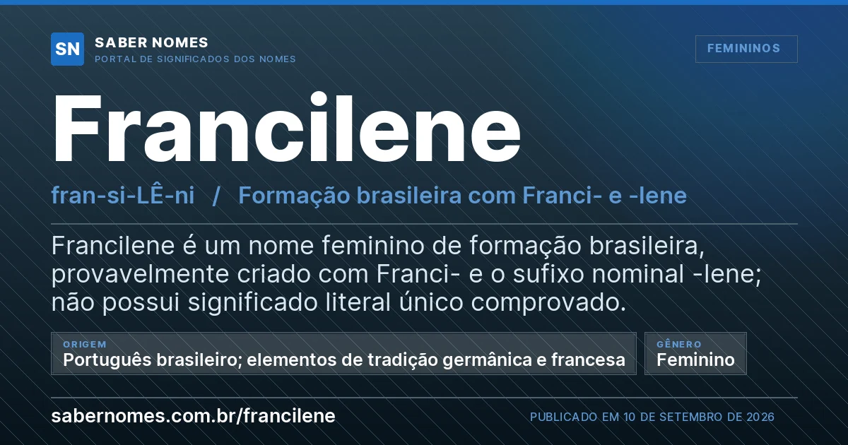 Imagem com o significado do nome Francilene