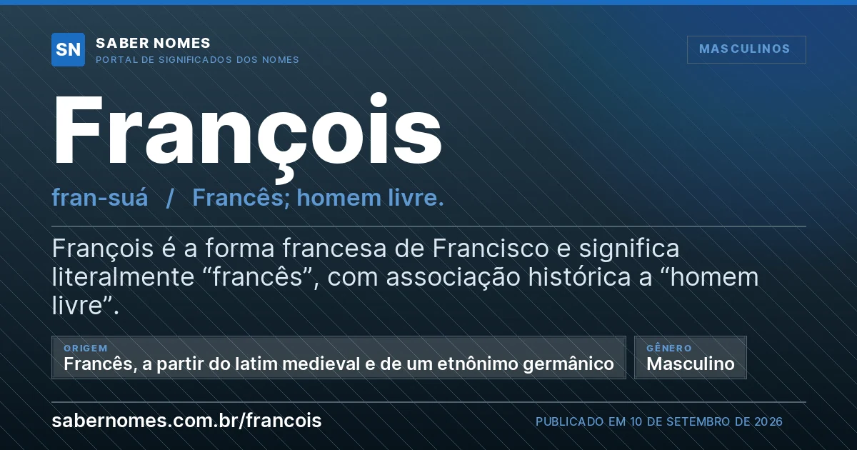 Imagem com o significado do nome François