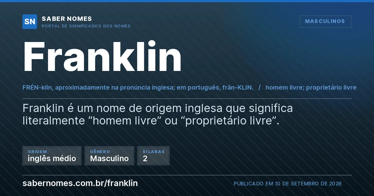 Imagem com o significado do nome Franklin