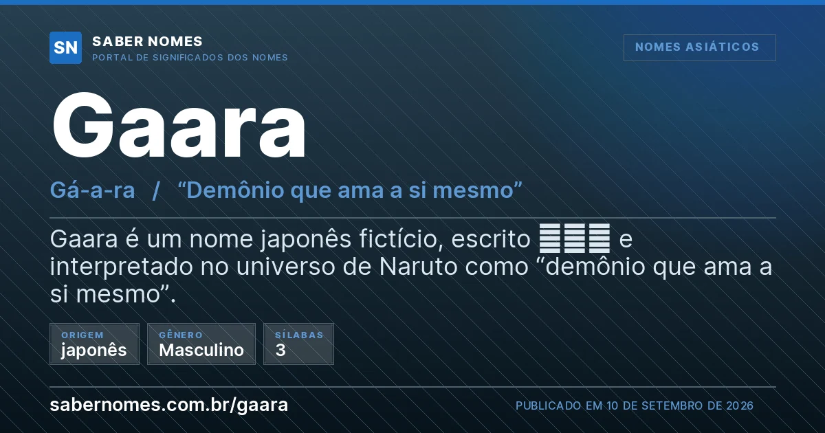 Imagem com o significado do nome Gaara