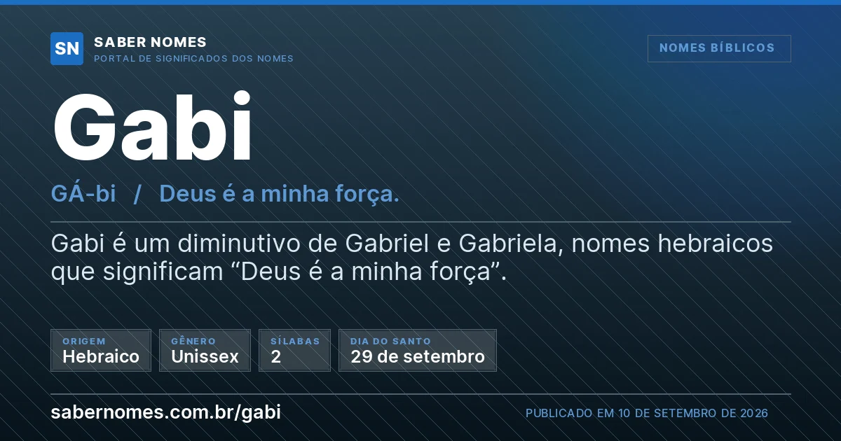 Imagem com o significado do nome Gabi