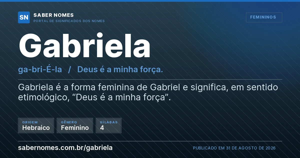 Imagem com o significado do nome Gabriela