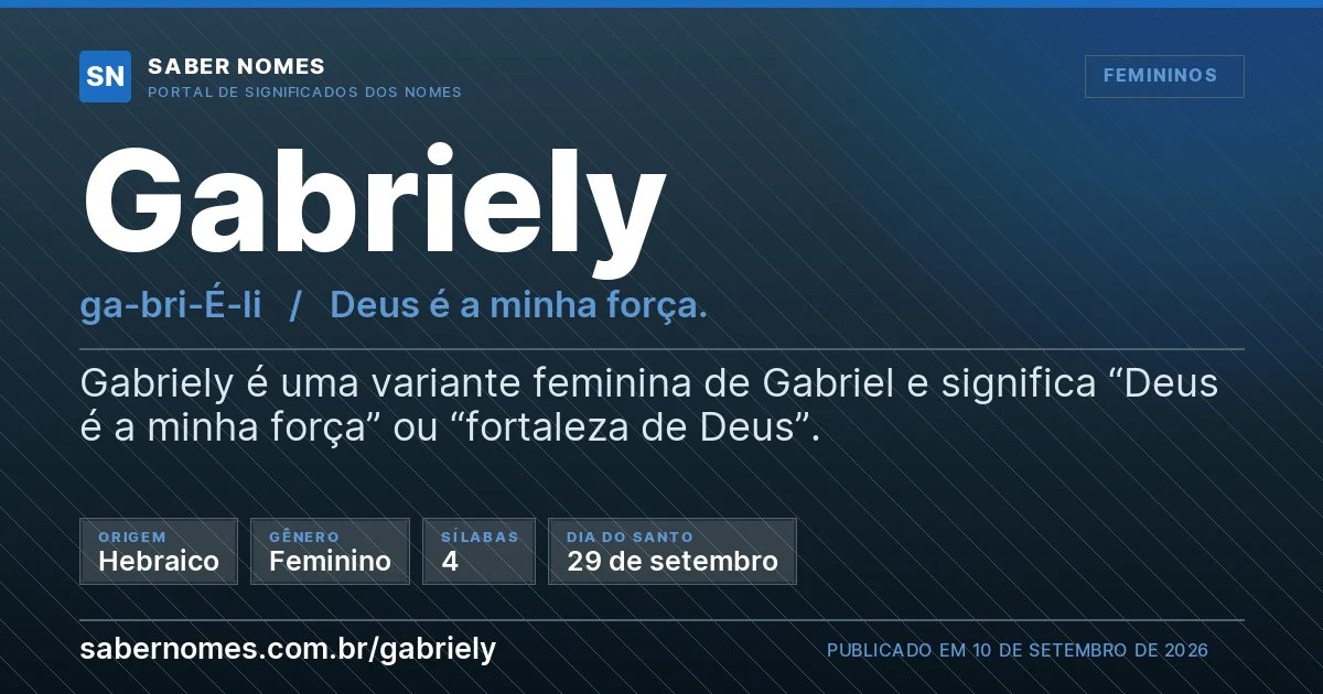 Imagem com o significado do nome Gabriely
