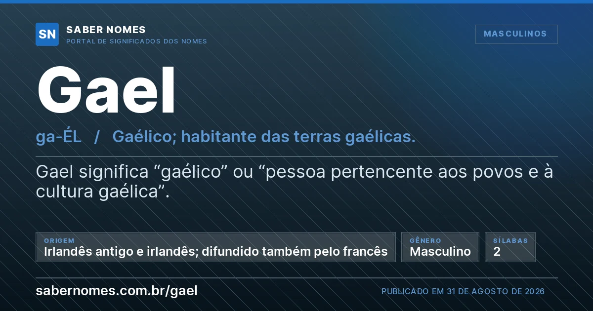 Imagem com o significado do nome Gael