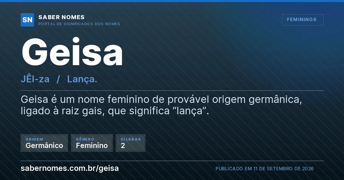Imagem com o significado do nome Geisa