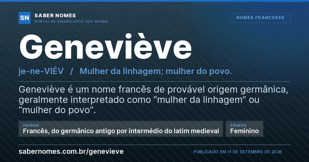 Imagem com o significado do nome Geneviève