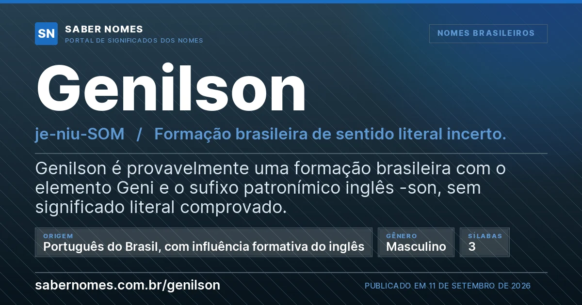 Imagem com o significado do nome Genilson