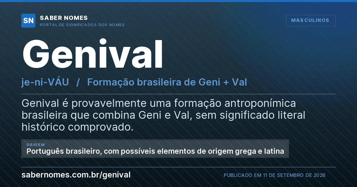 Imagem com o significado do nome Genival