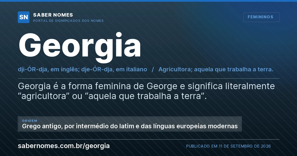 Imagem com o significado do nome Georgia