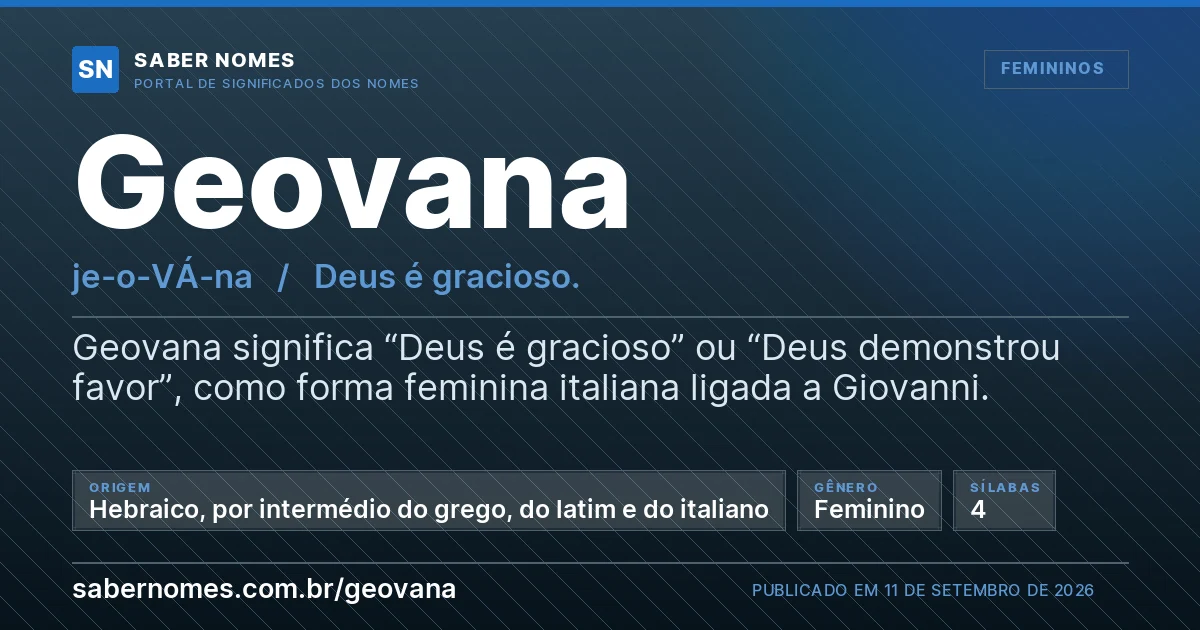 Imagem com o significado do nome Geovana
