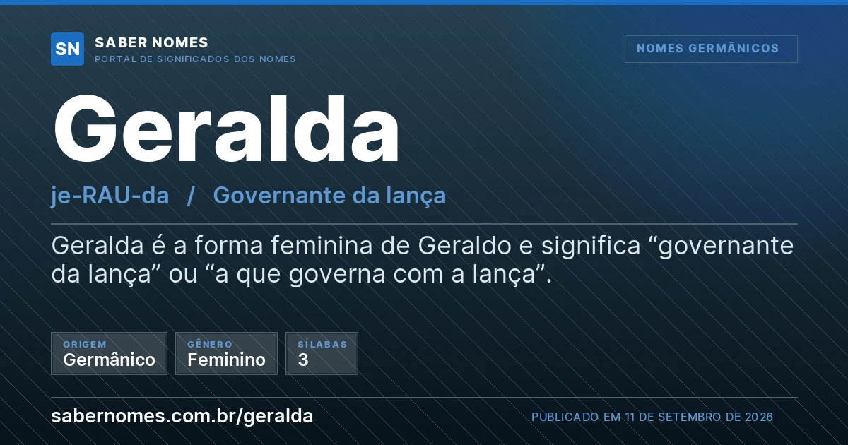 Imagem com o significado do nome Geralda