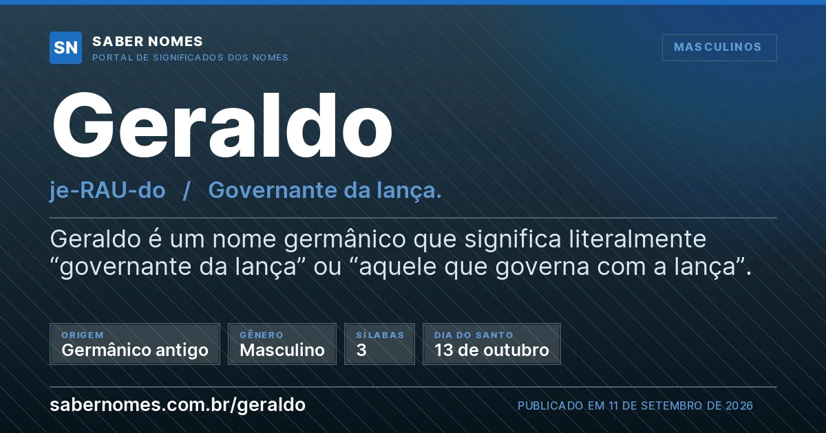 Imagem com o significado do nome Geraldo