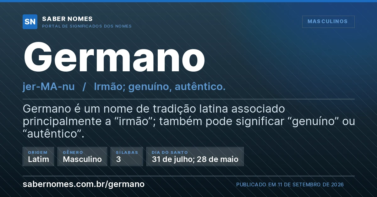 Imagem com o significado do nome Germano