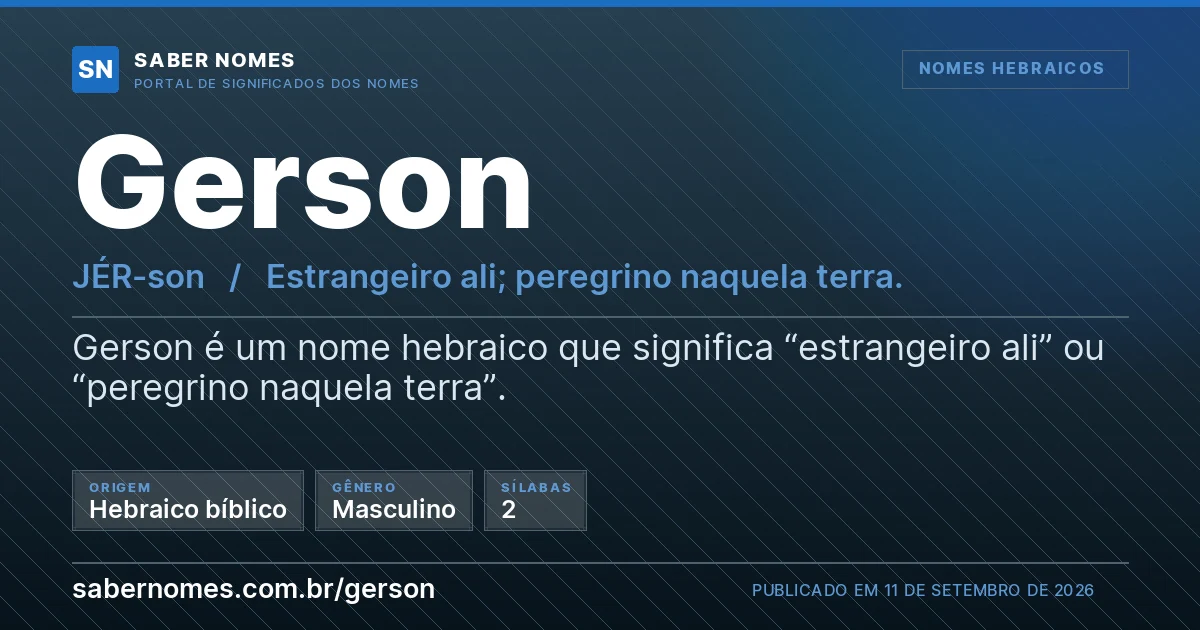 Imagem com o significado do nome Gerson
