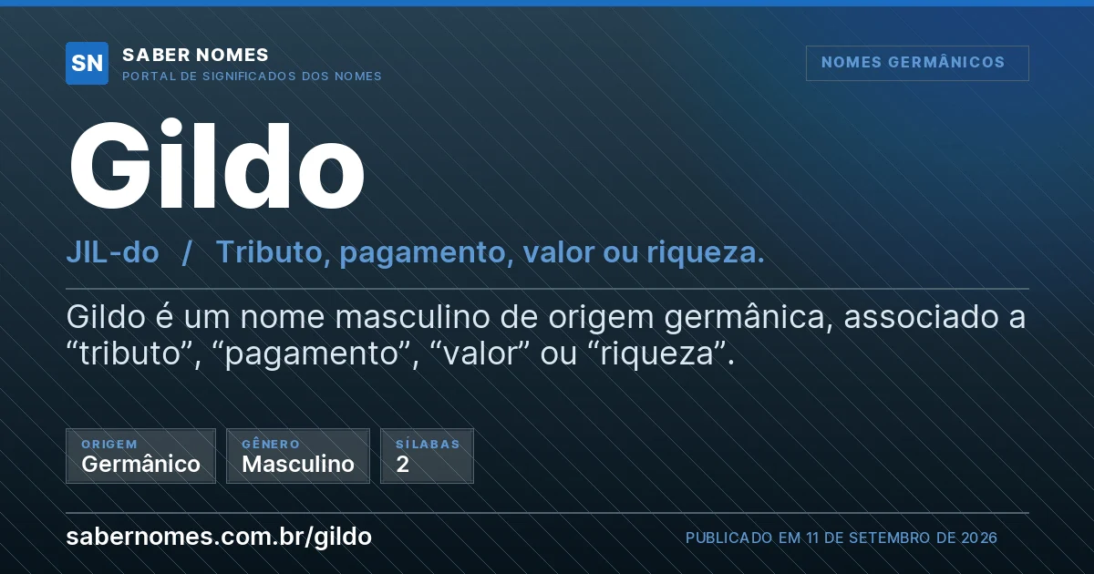 Imagem com o significado do nome Gildo