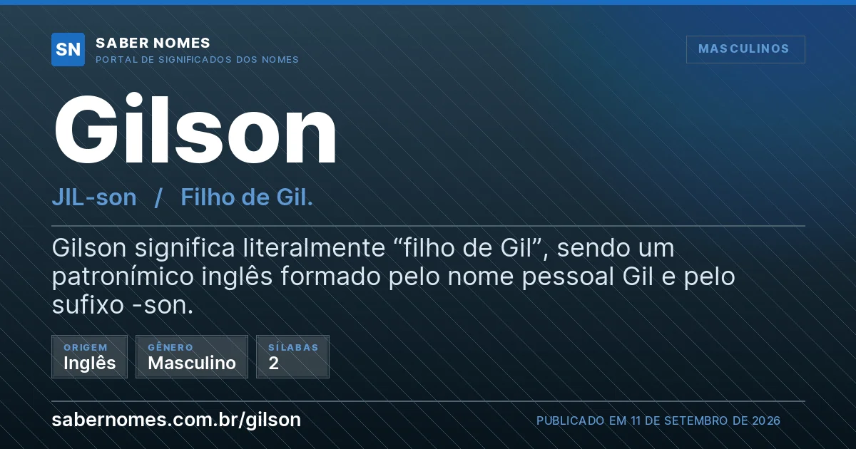 Imagem com o significado do nome Gilson