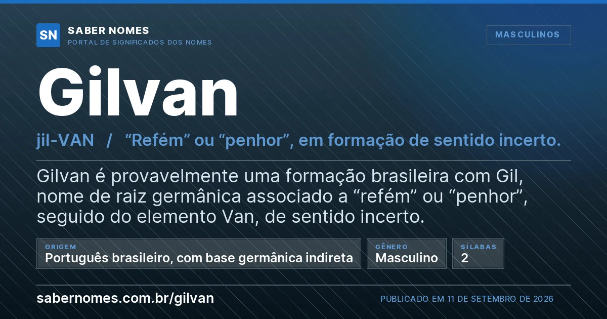 Imagem com o significado do nome Gilvan
